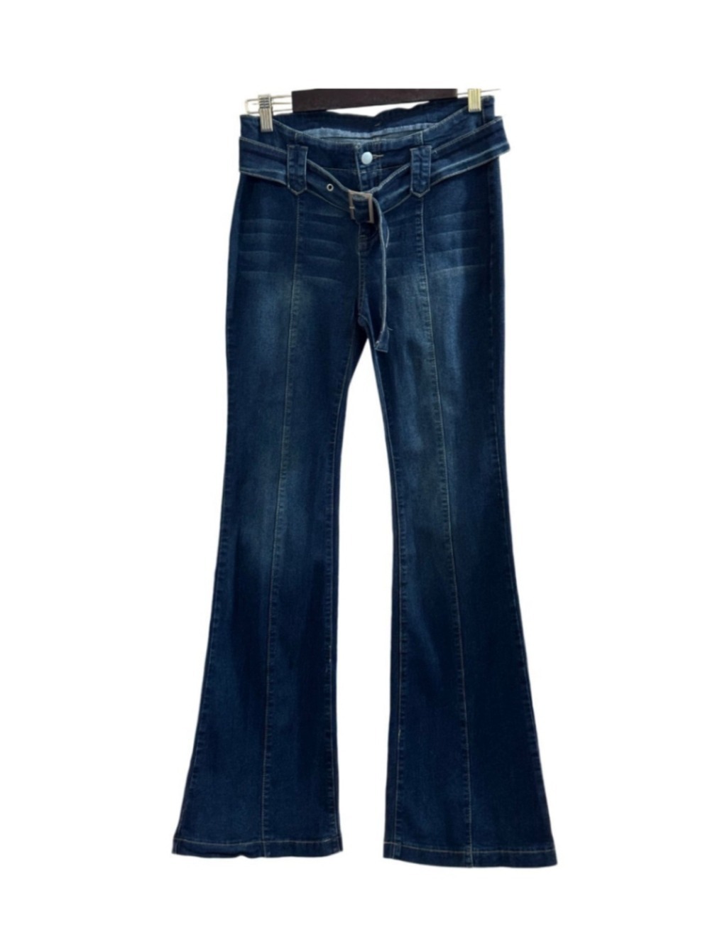 SHEIN Women's Flare Leg Belted Jean Impeccable Condition Size 32 - Picture 6 of 13